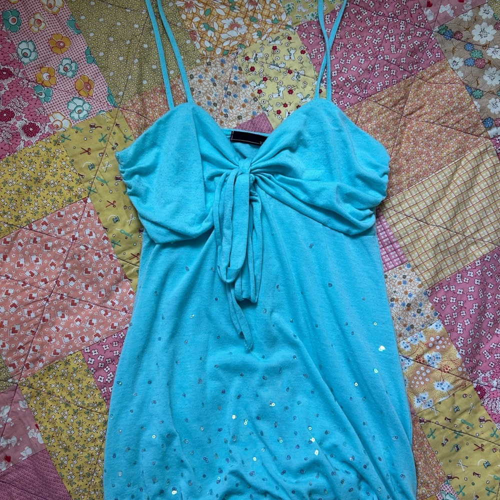 vintage blue mermaid top